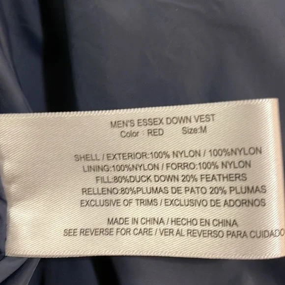 ORVIS ESSEX DUCK DOWN PUFFER VEST. Medium. Red. - Picture 5 of 7